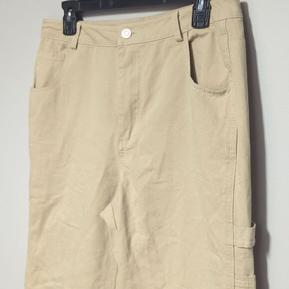 elodie Tan Khaki Carpenter Wide Leg Pants - Picture 2 of 8